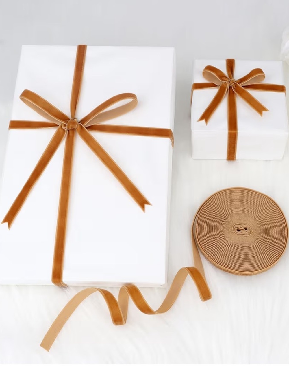 New Velvet Gift Ribbon - Brown Velvet Ribbon for Wrapping